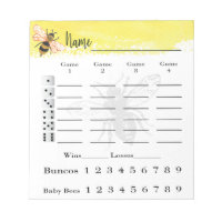 Bunco Score Sheets Bee Notepad