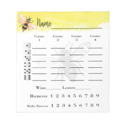 Bunco Score Sheets Bee Notepad