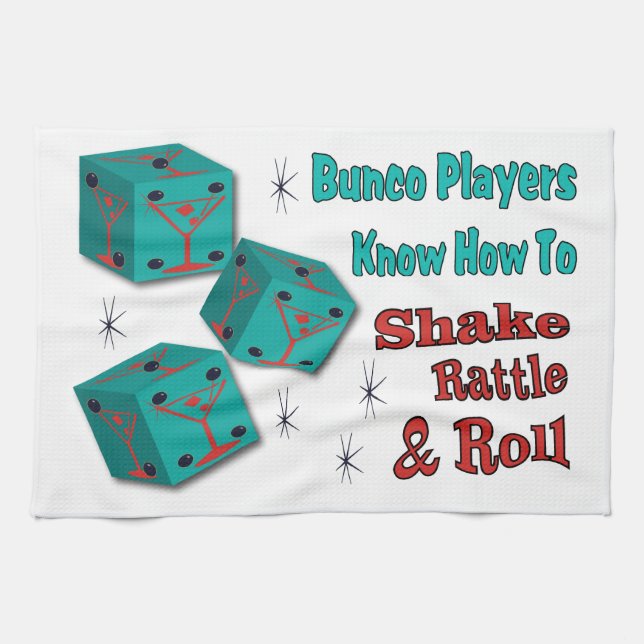 Bunco - Shake, Rattle & Roll Martini Towel (Horizontal)
