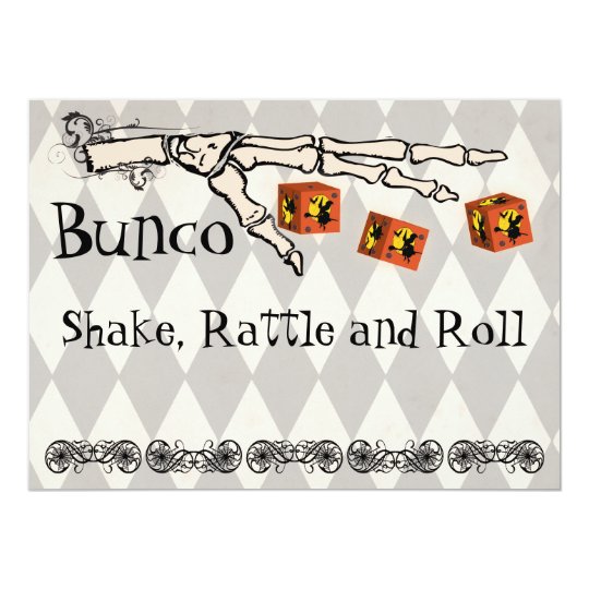 Bunco Skeleton Hand Invitation Zazzle Com