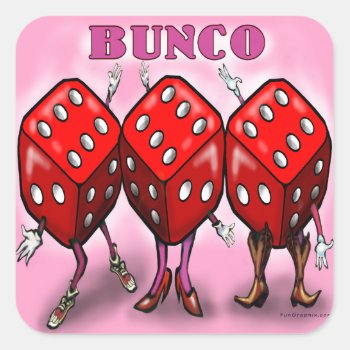 Bunco Square Sticker by FunGraphix at Zazzle