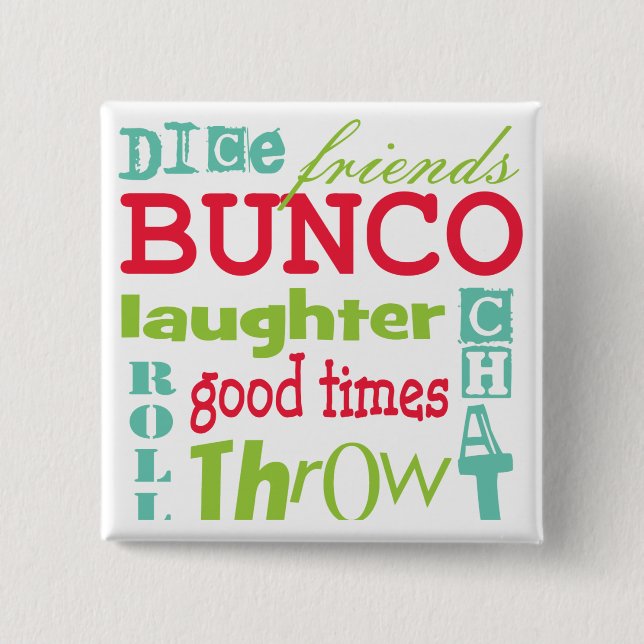 Bunco Subway Art Design By Artinspired Button (Front)