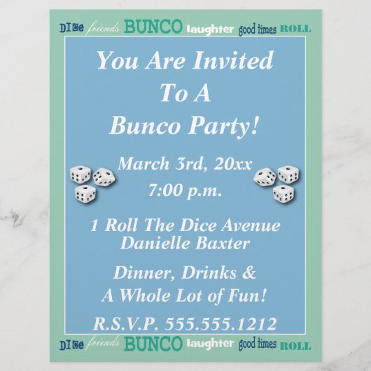 Bunco Subway Art Invite (Front)