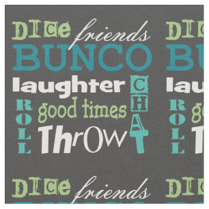 Bunco Subway Art Novelty Blue Green Pattern Fabric