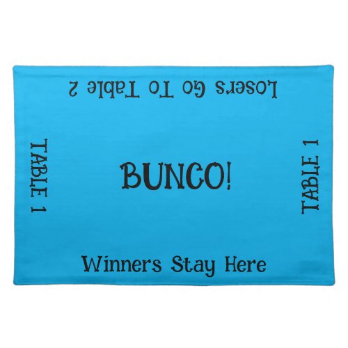 Bunco Table 1 8 player Cloth Placemat