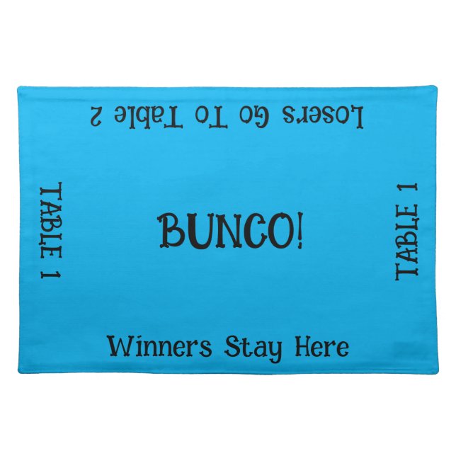 Bunco Table 1 (8 player) Cloth Placemat (Front)