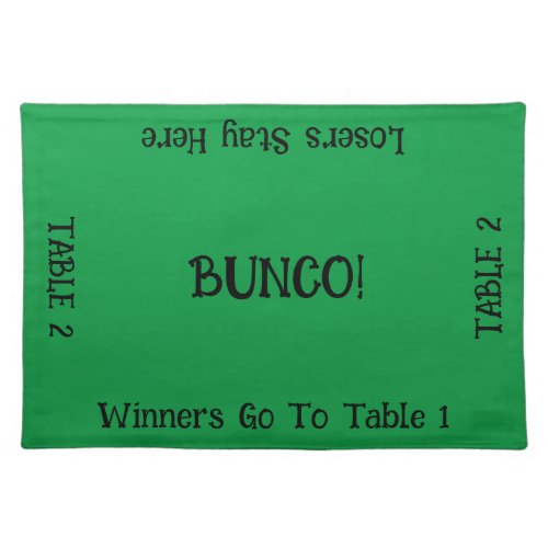 Bunco Table 2  Cloth Placemat