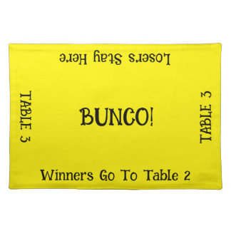 Bunco Table 3  Cloth Placemat