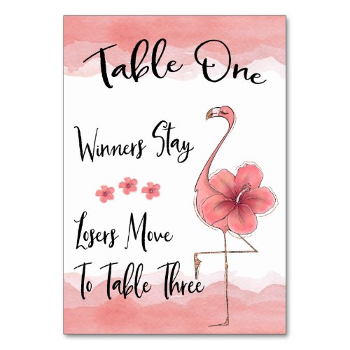 Bunco Table Card 1 Pink Flamingo Fun