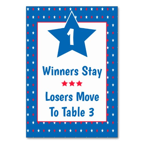 Bunco Table Card _ Patriotic July RedWhite  Blue