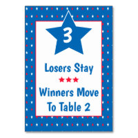 Bunco Table Card - Patriotic Red,White & Blue #3