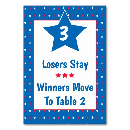 Bunco Table Card _ Patriotic  RedWhite  Blue 3