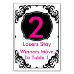 Bunco Table Card  pink and black - #2