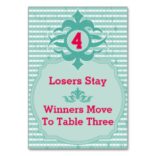 Bunco Table Card - Plaid #4
