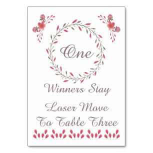 Bunco Table Card - Pretty Floral #1