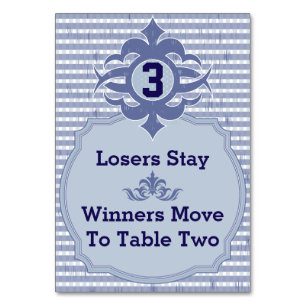 Bunco Table Card - Purple Plaid #3