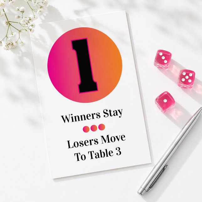 Bunco Table Cards Set - Circle 1 (Bunco Bunko Game - Table Card For Bunco Players. Easy to read and follow. )