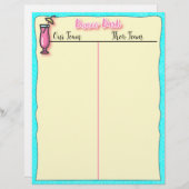 Bunco Tally Sheet - Pink Tropical Beach Drink (Front/Back)