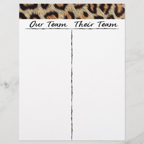 Bunco Tally Sheet _ Players Gone Wild Leopard