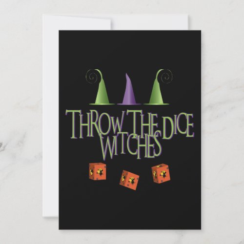 Bunco Throw The Dice Witches October Theme Invitation