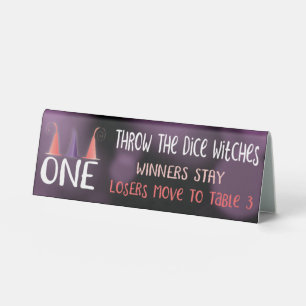 Bunco Throw The Dice Witches Table Card One Tent