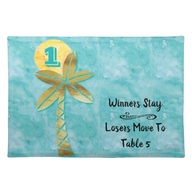 Bunco Tropical Party Theme Table Number One Cloth Placemat (Front)