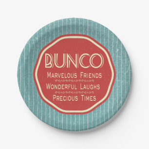 Bunco Vintage Emblem Paper Plates
