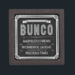 Bunco Vintage Typography Gift Box<br><div class="desc">Fun and festive Bunco vintage typography graphic art design.  Bunco inspired art work features a vintage style border,  ribbon,  ornament embellishments,  and the words: Bunco,  Marvelous Friends,  Wonderful Laughs and Precious Times.  Bunco items are perfect for Bunco night,  Bunco prizes,  Bunco decorating and Bunco gifts.</div>