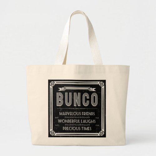 Bunco Vintage Typography Large Tote Bag