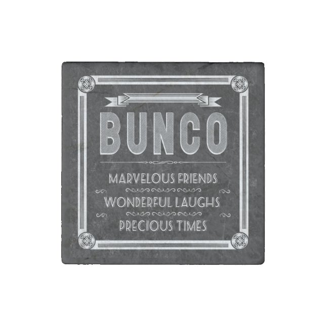 Bunco Vintage Typography Stone Magnet (Front)