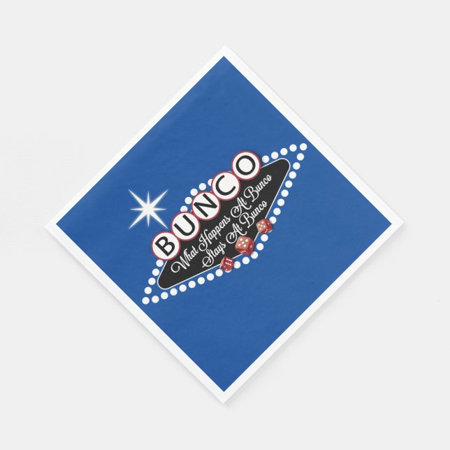 Bunco - What Happen At Bunco Funny Blue Napkins (Corner)
