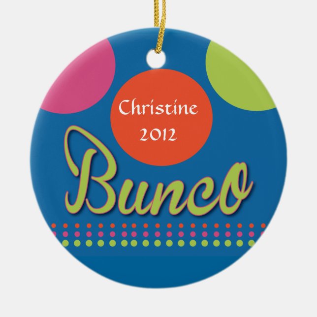 Bunco with Dots Ornament (Front)