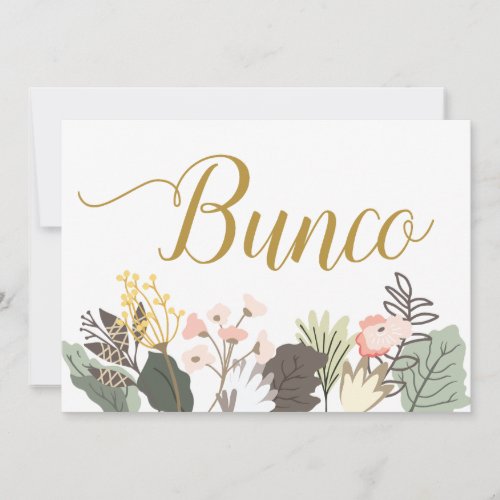 Bunco Woodland Floral Party Invitation