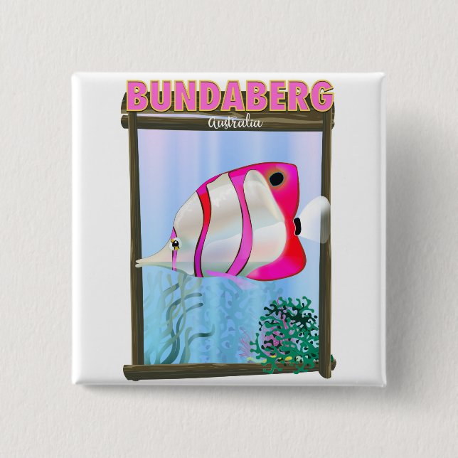 Bundaberg Australia travel poster Button (Front)