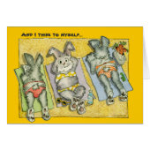 Bunderful World Beach Bunnies Cartoon Card (Front Horizontal)