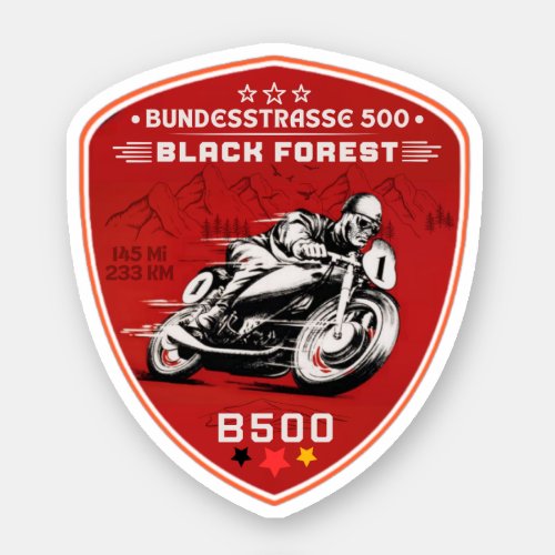 bundesstrasse 500  black forest german way b500 sticker