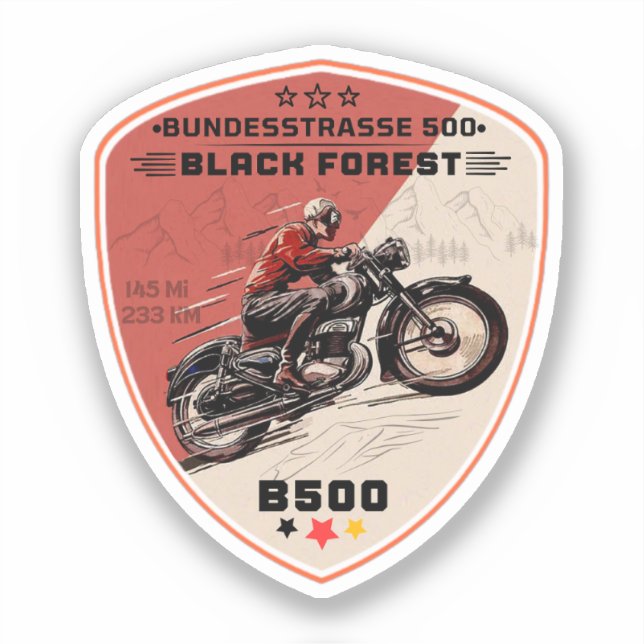 bundesstrasse 500,  black forest german way b500 sticker (Front)