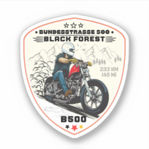 bundesstrasse 500, black forest german way b500 sticker