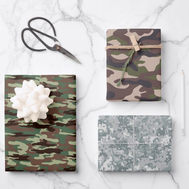 Bundle #2 Camouflage Style  Wrapping Paper Sheets (Front)