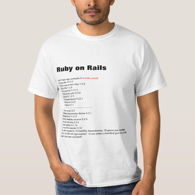 bundle install T-shirts (Ruby on Rails) (Front)