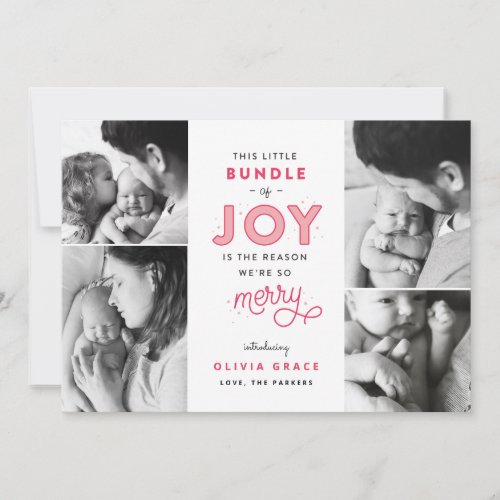 Bundle of Joy Baby Christmas Birth Announcement