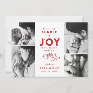 Bundle of Joy Baby Christmas Birth Announcement