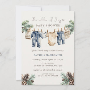 Bundle of Joy Baby Shower Winter Boy Shower Invitation