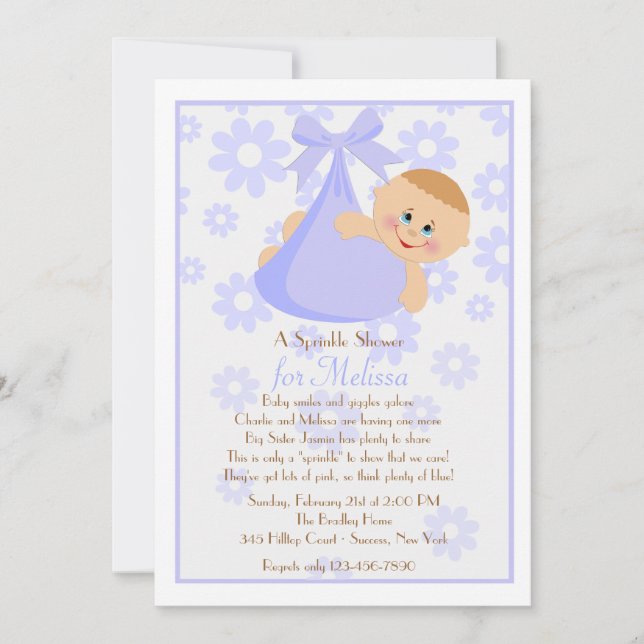 Bundle of Joy (Bl) Sprinkle Baby Shower Invitation (Front)
