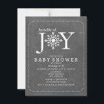 Bundle Of Joy Chalk Snowflake Winter Baby Shower Invitation<br><div class="desc">A neutral winter baby shower invitation featuring the phrase "Bundle of Joy" with an illustration of a snowflake incorporated into lettering in place of an "O". Background is chalkboard inspired.   Customize the text with details of your occasion.</div>