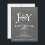 Bundle Of Joy Chalk Snowflake Winter Baby Shower Invitation<br><div class="desc">A neutral winter baby shower invitation featuring the phrase "Bundle of Joy" with an illustration of a snowflake incorporated into lettering in place of an "O". Background is chalkboard inspired.   Customize the text with details of your occasion.</div>