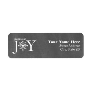 Bundle Of Joy Chalk Snowflake Winter Baby Shower Label
