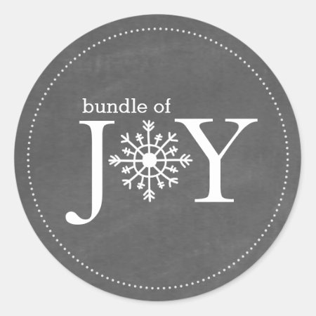 Bundle Of Joy Chalk Snowflake Winter Baby Sticker