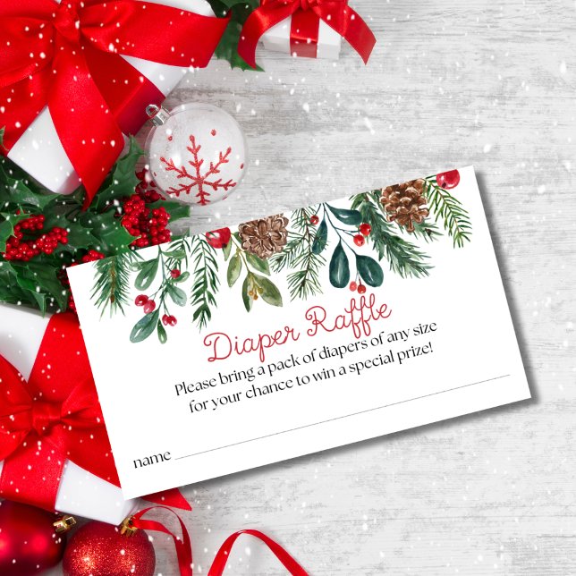 Bundle of Joy Christmas Baby Shower Diaper Raffle Enclosure Card (Creator Uploaded)