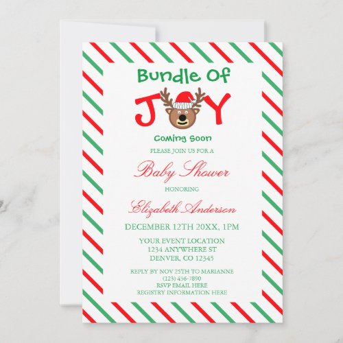 Bundle Of Joy Christmas Baby Shower Invitation